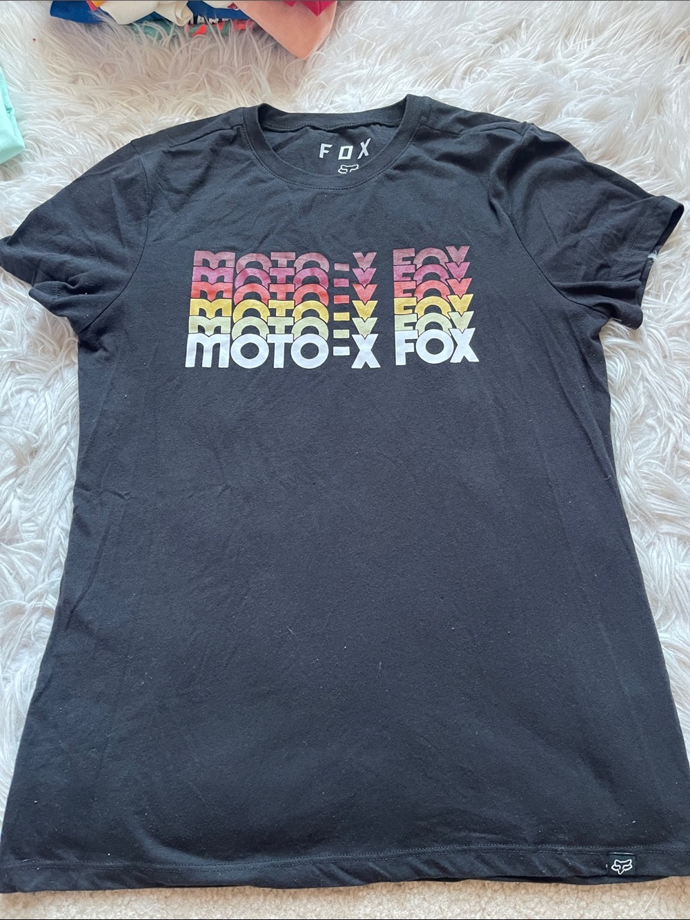 Fox Black Short-Sleeve Moto-X Graphic Tee with Multicolor Print
